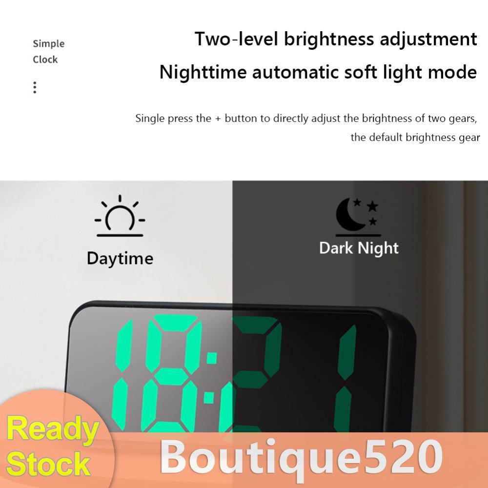 ** LED Mirror Table Clock with Snooze Function 12/24H Electronic Clocks ...