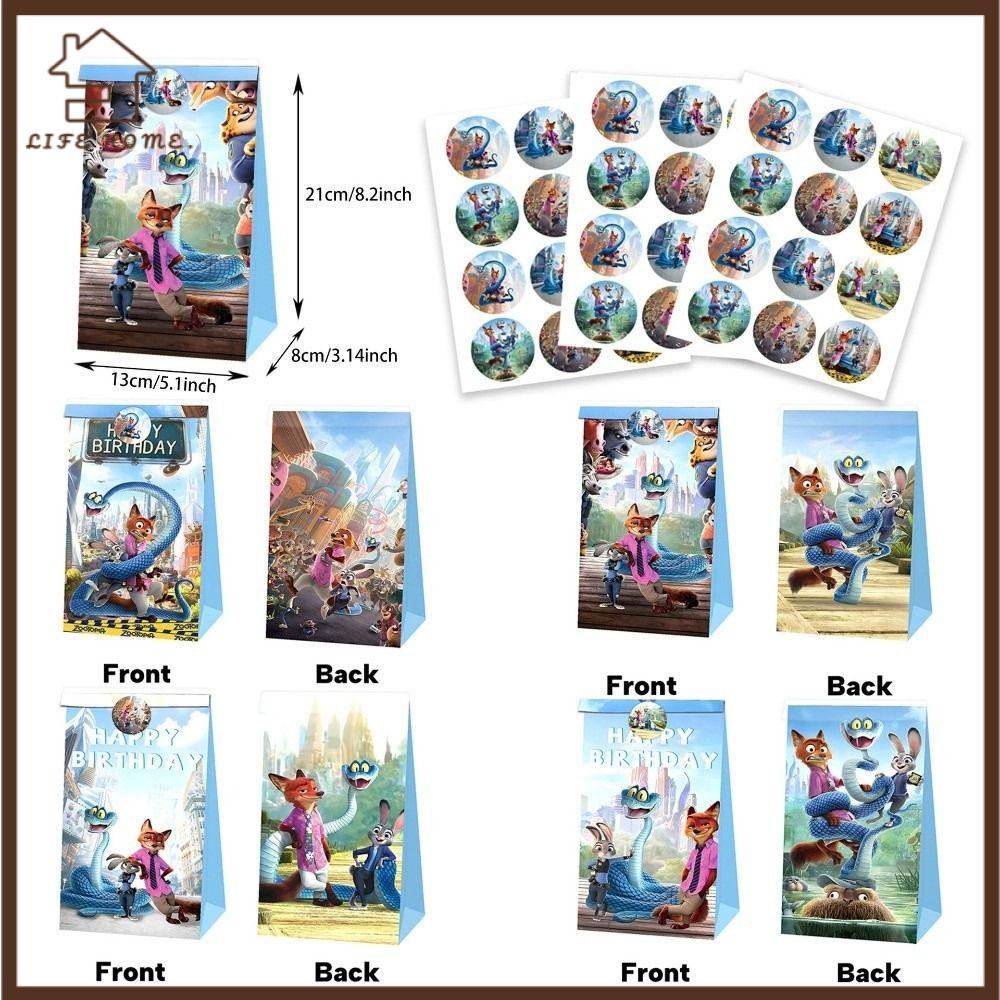 YELGIRL Zootopia Party Favors, Poster Chips Box Candy Bag, Birthday ...
