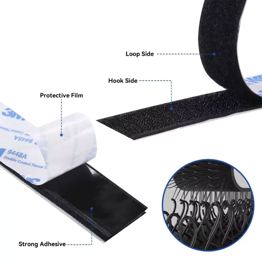 3M Heavy Duty Self Adhesive Hook And Loop Velcro Tape Waterproof Heat ...