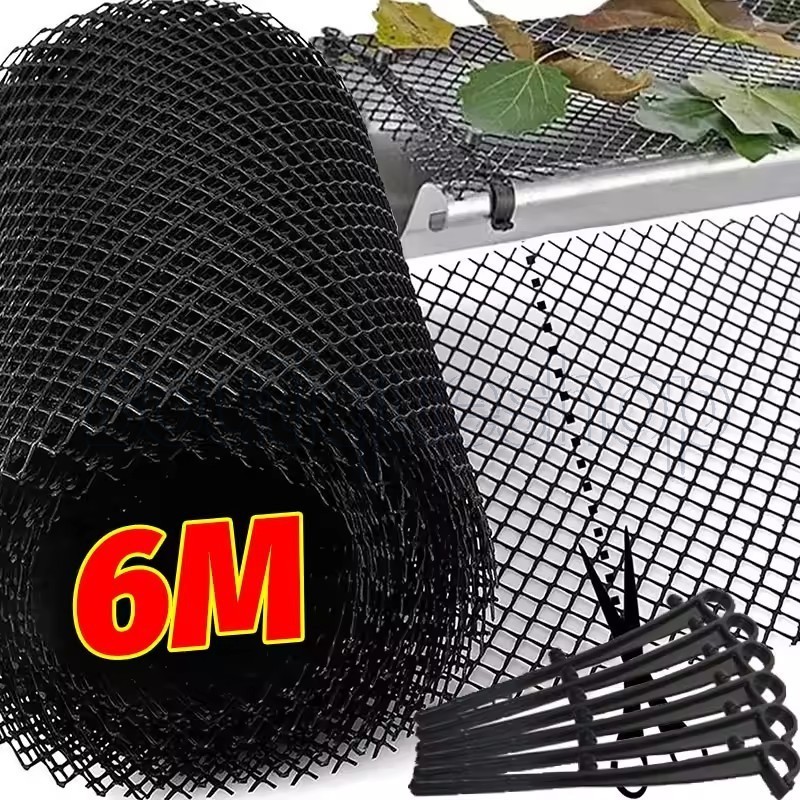 Gutter Mud Straining Mesh - Eaves Falling Leaves Catching Net - Garden ...