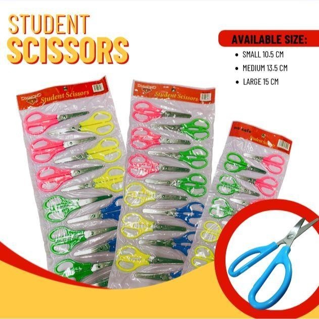12pcs/set Scissors Gunting Stainless Steel Scissors School Office ...