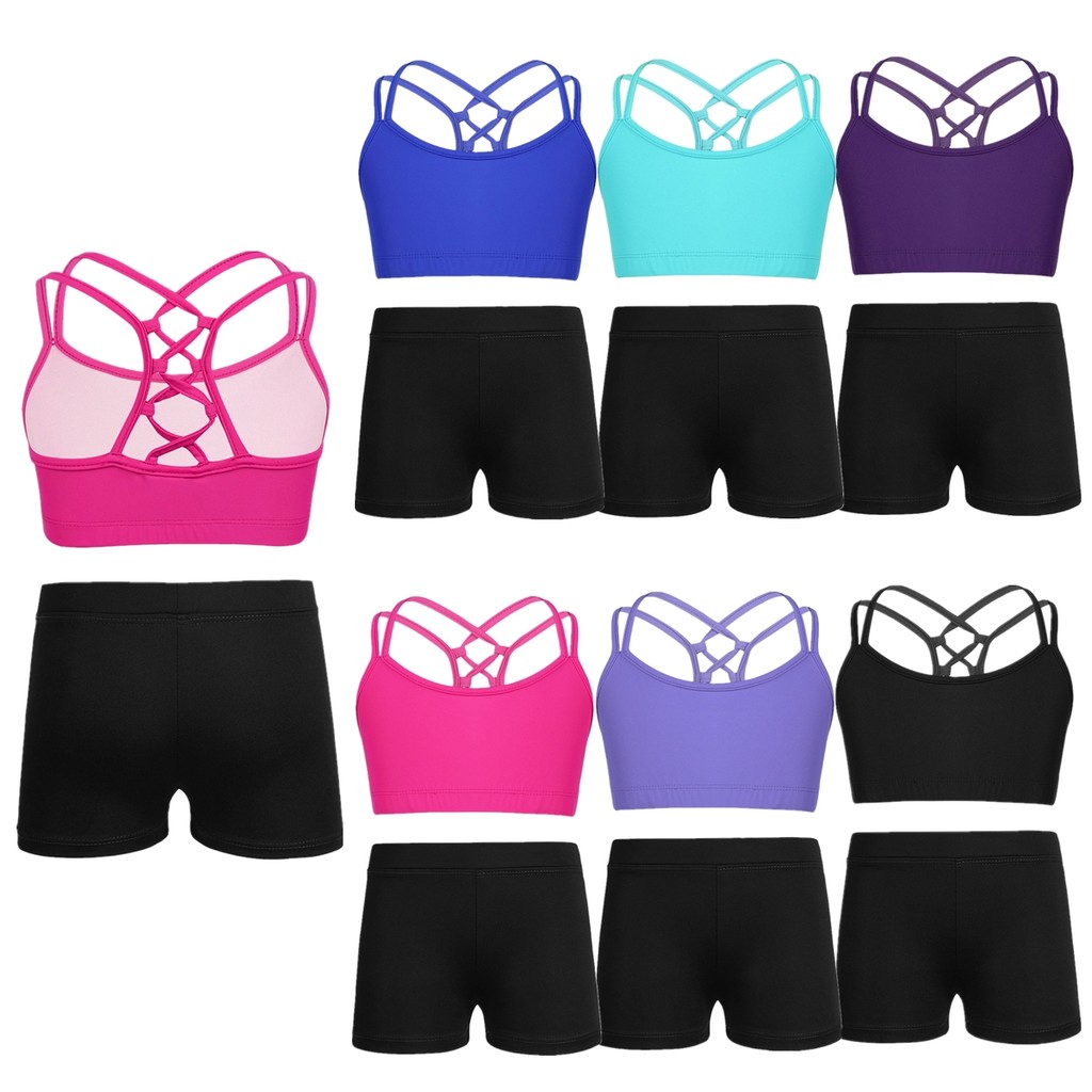 inhzoy Kids Girls Spaghetti Shoulder Straps Criss Cross Back Tanks Bra ...