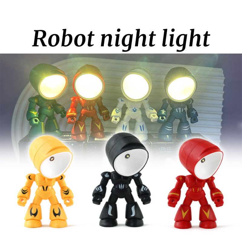 Mini Led Desk Lamp Cool Mecha Cute Robot Night Light Tiny Table Lamp ...