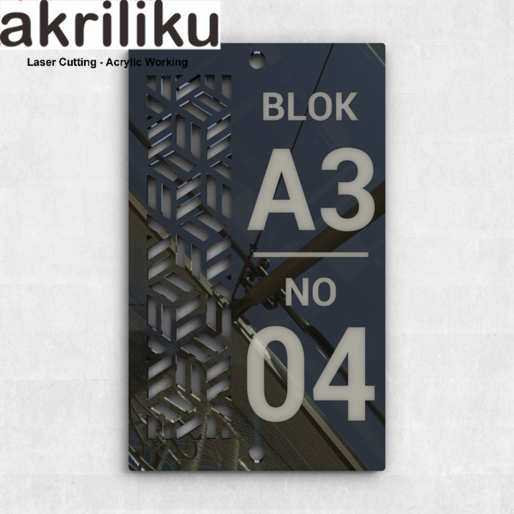 ACRYLIC HOUSE NUMBER BOARD VERTICAL CUSTOM NUMBER & TEXT 30X18CM ...