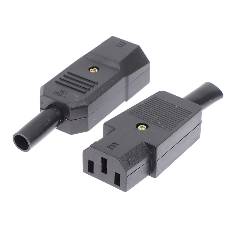 magwen AC 3Pin Socket Straight Cable Plug Connector C13 C14 10A 250V ...