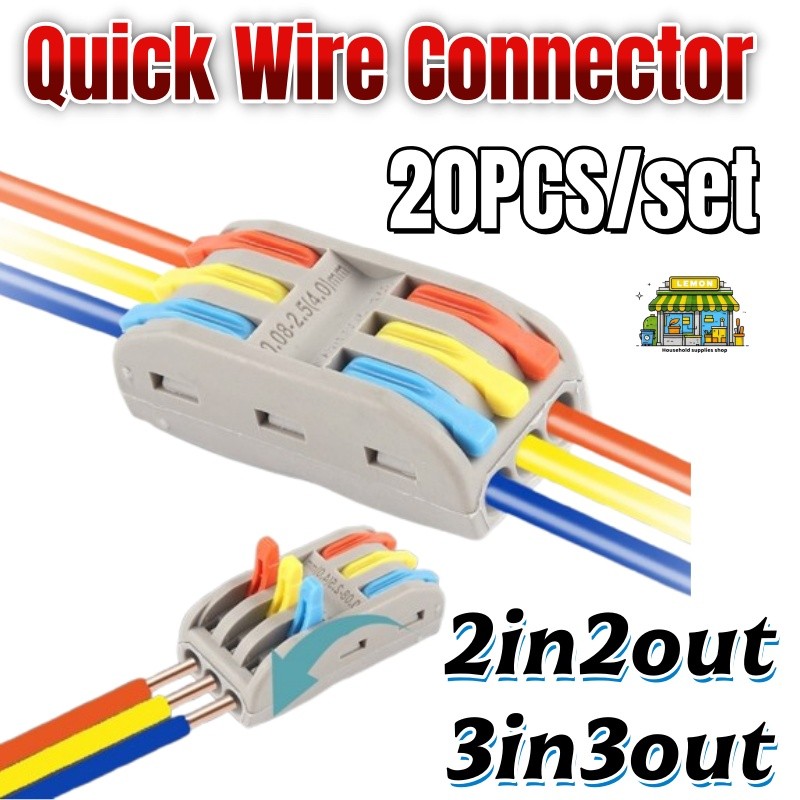 20pcs Quick Wire Terminal Connector Universal 32A Push-in Terminal ...