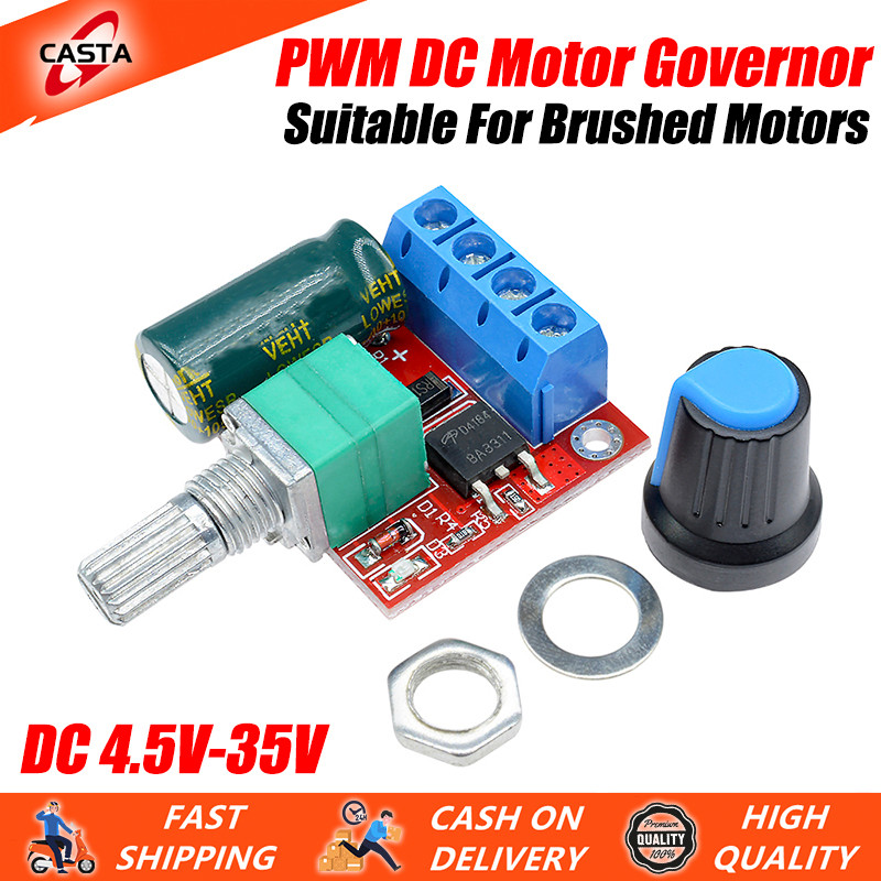 Mini 5A PWM Max 90W DC Motor Speed Controller Board Module DC-DC 4.5V ...