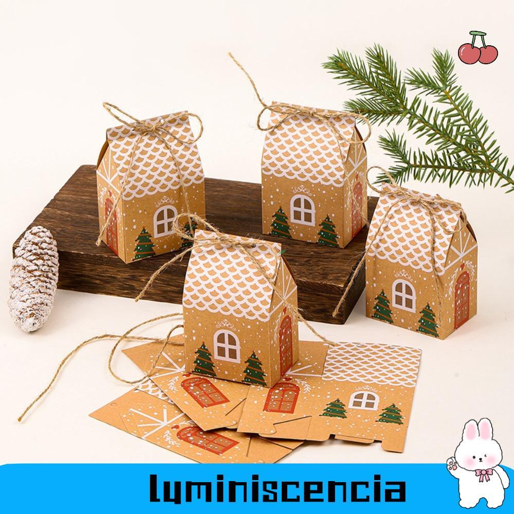 LUMINISCENCIA 20Pcs Candy Boxes Bags, Kraft Paper House Shape Box, Cute ...