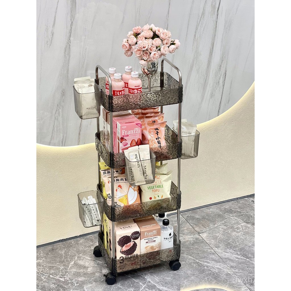 Storage Rack Small Cosmetics Living Room Small Trolley Bathroom Snacks ...