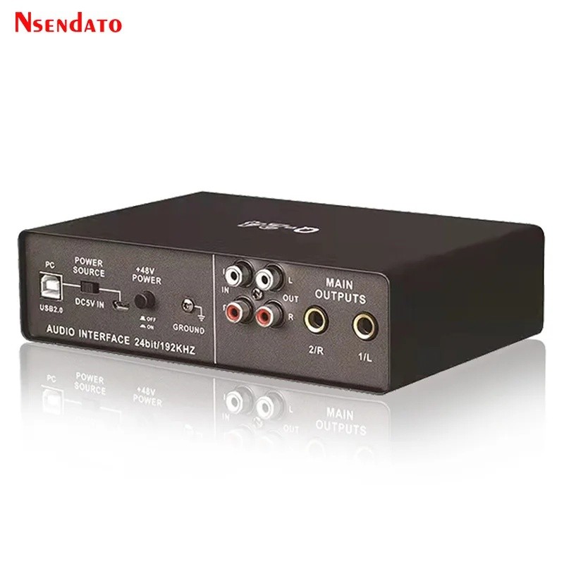 Q24 Audio Interface Sound Card With Monitor Guitar Mixing Console ...