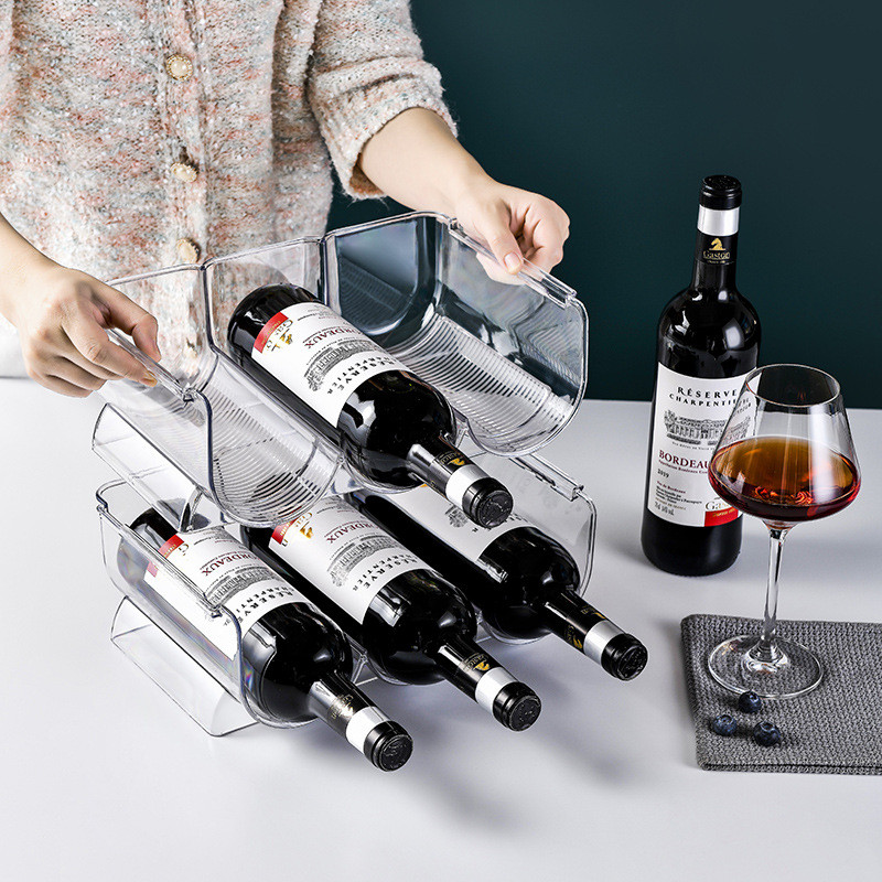 Transparent Transparent pet Red Wine Rack Stackable Storage Rack ...