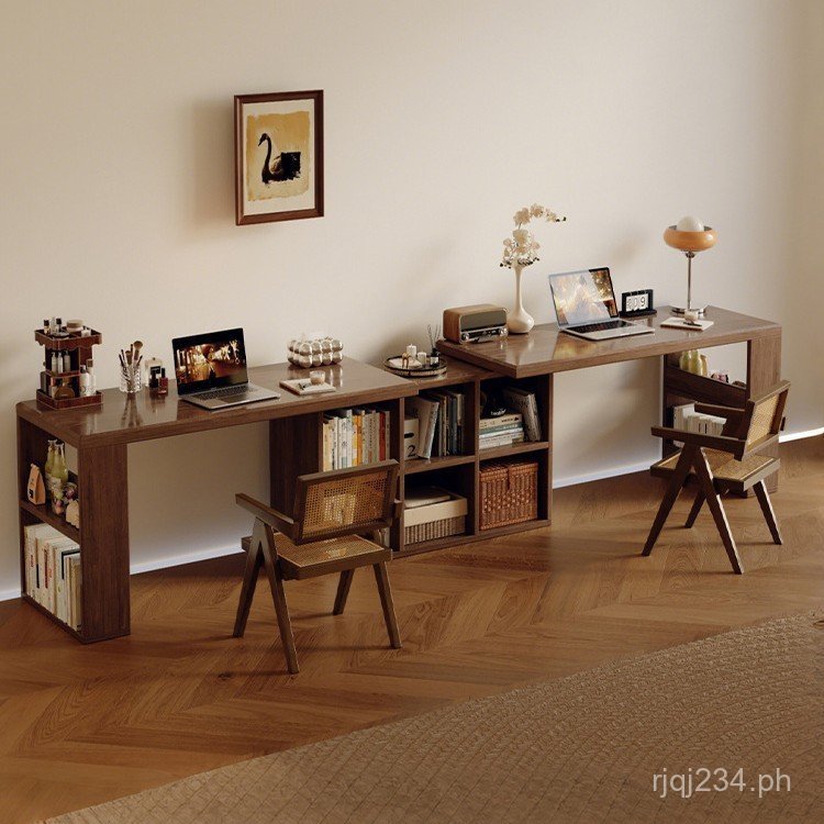 Desk for Adults Bedroom Long Desk Computer Desk Home Use Double Storage ...