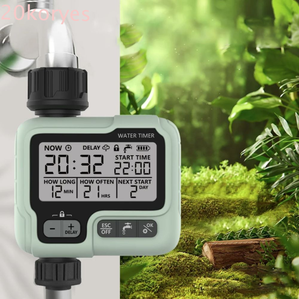 KORYES Automatic Water Timer, Large Screen Intelligent Garden Digital ...