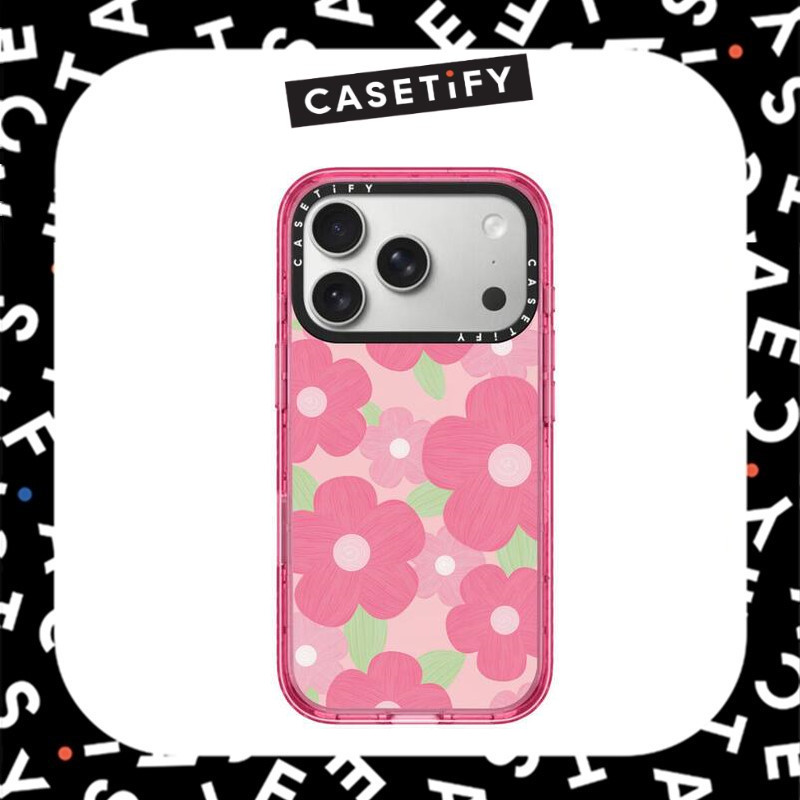 CASETiFY Marimekko Pink Acrylic Pattern shockproof Case for iPhone