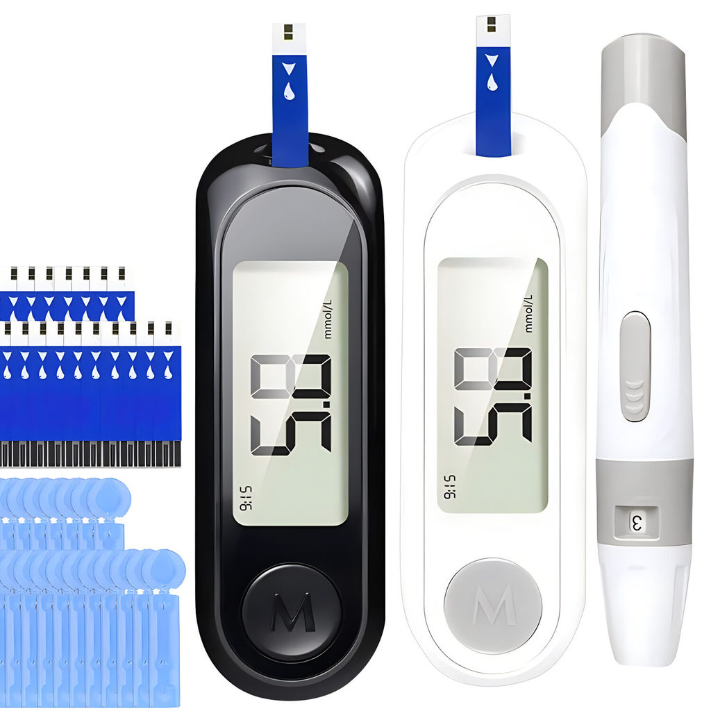 Portable Blood Glucose Meter Medical Glucose Test Strips Lancets ...