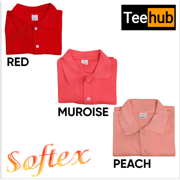 SOFTEX PLAIN POLO SHIRT RED MUROISE PEACH FOR MEN AND FOR WOMEN ...