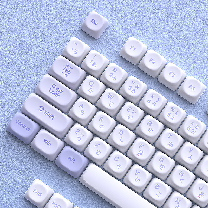 Vibrant Blue Purple Soda Pop Color Block Keycaps | 120+ PBT 5-Side Dye ...