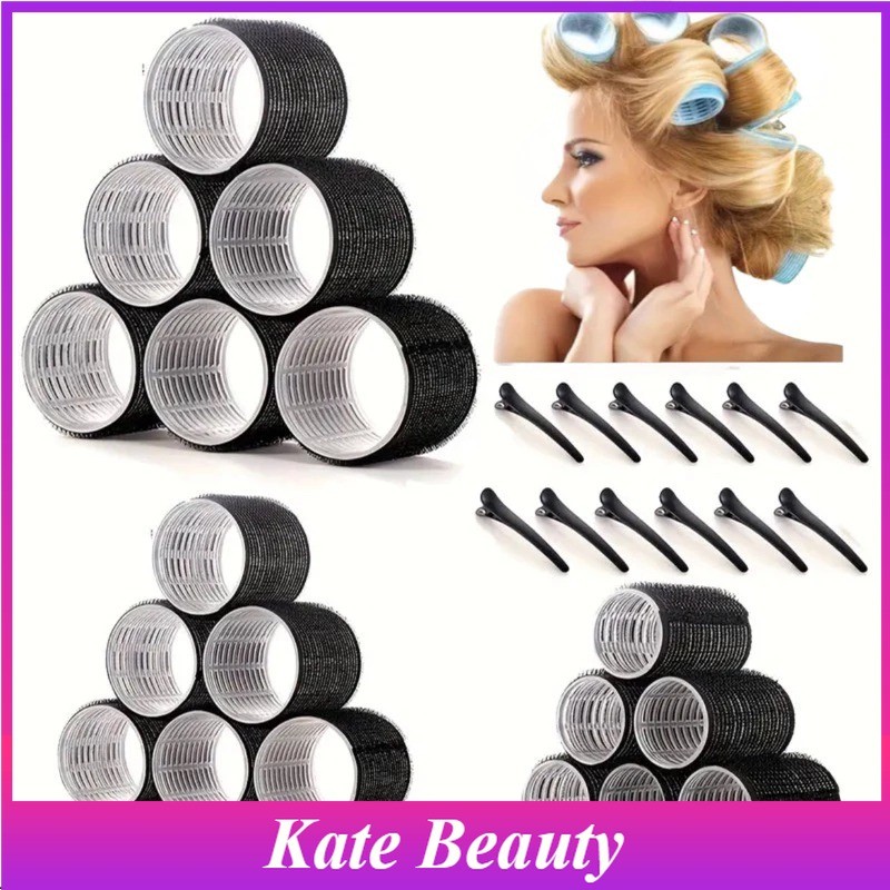 12/18pcs/Set Hair Rollers Set with Clips Self-Adhesive Hair Curling ...