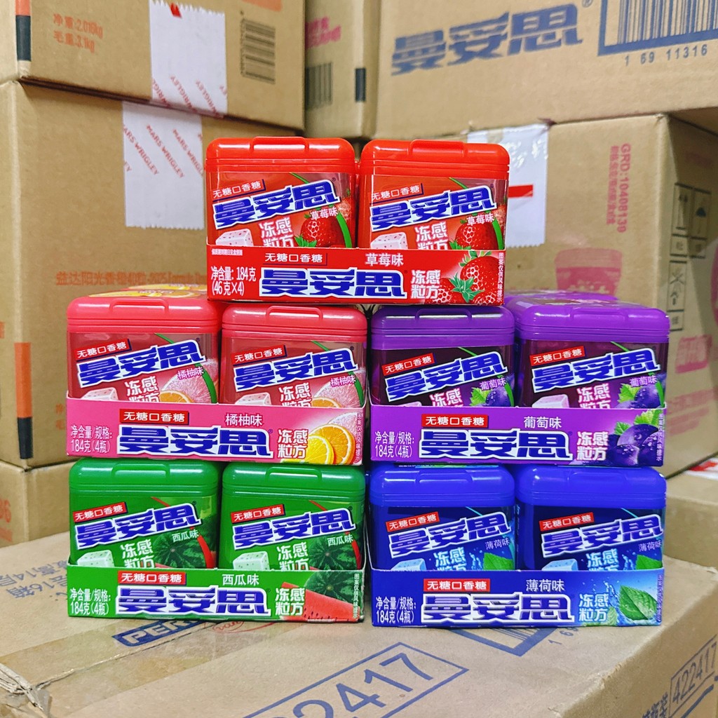 Mandos Frozen Granules Square Sugar-Free Xylitol Chewing Gum 46g Box ...