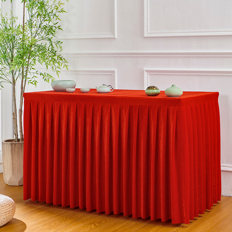 Thick Gold Velvet Conference Tablecloth Exhibition Event Rectangular ...