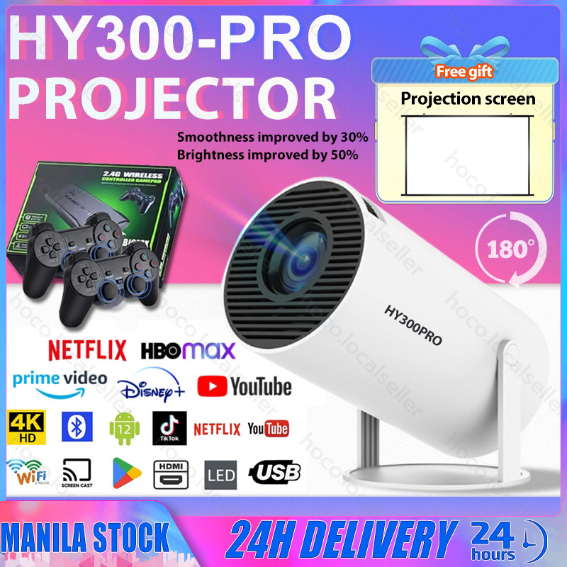 HY300-PRO Projector 4K FHD1080P mini projector portable Projector For ...