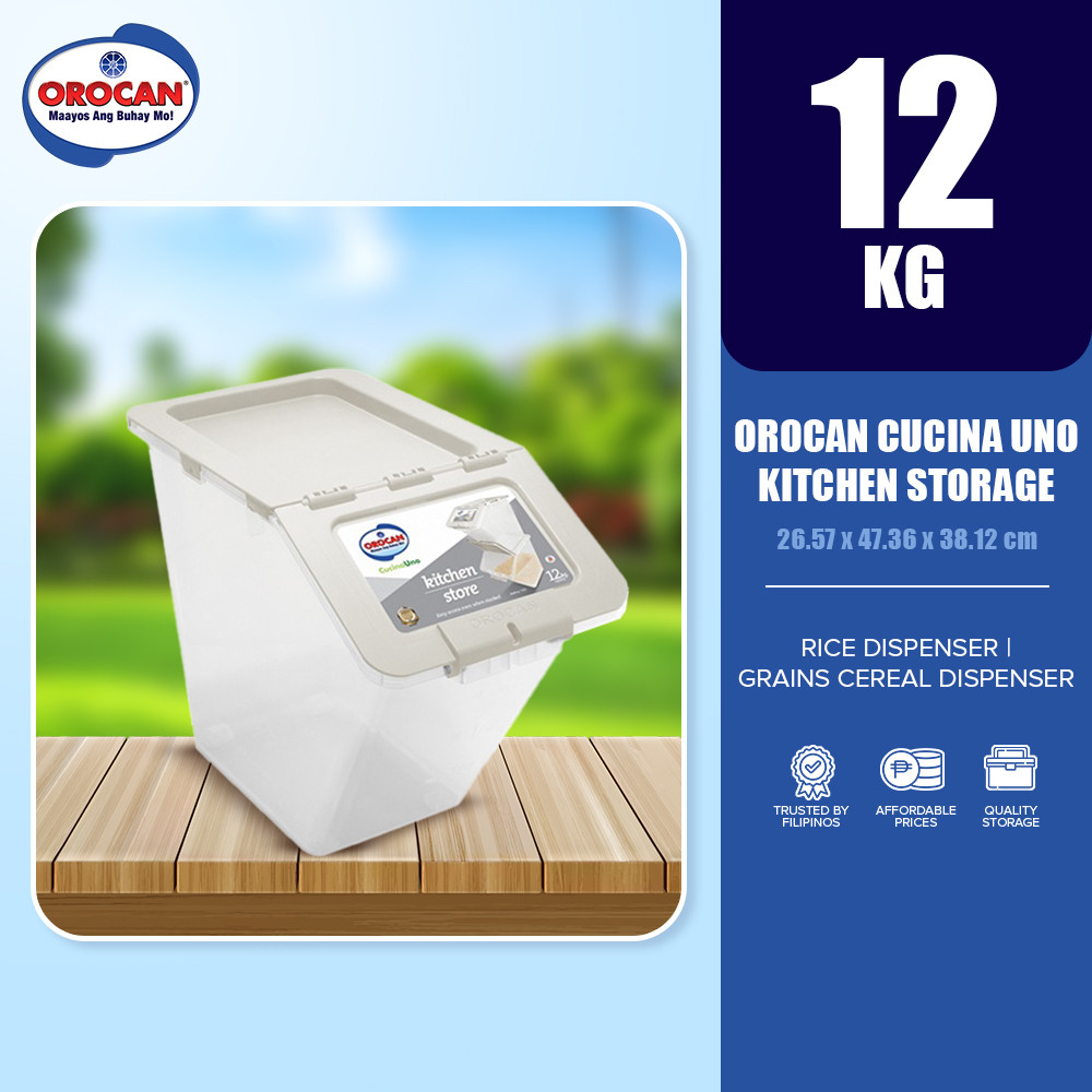 Orocan Cucina Uno Kitchen Storage 12Kg | Rice Dispenser | Grains Cereal ...