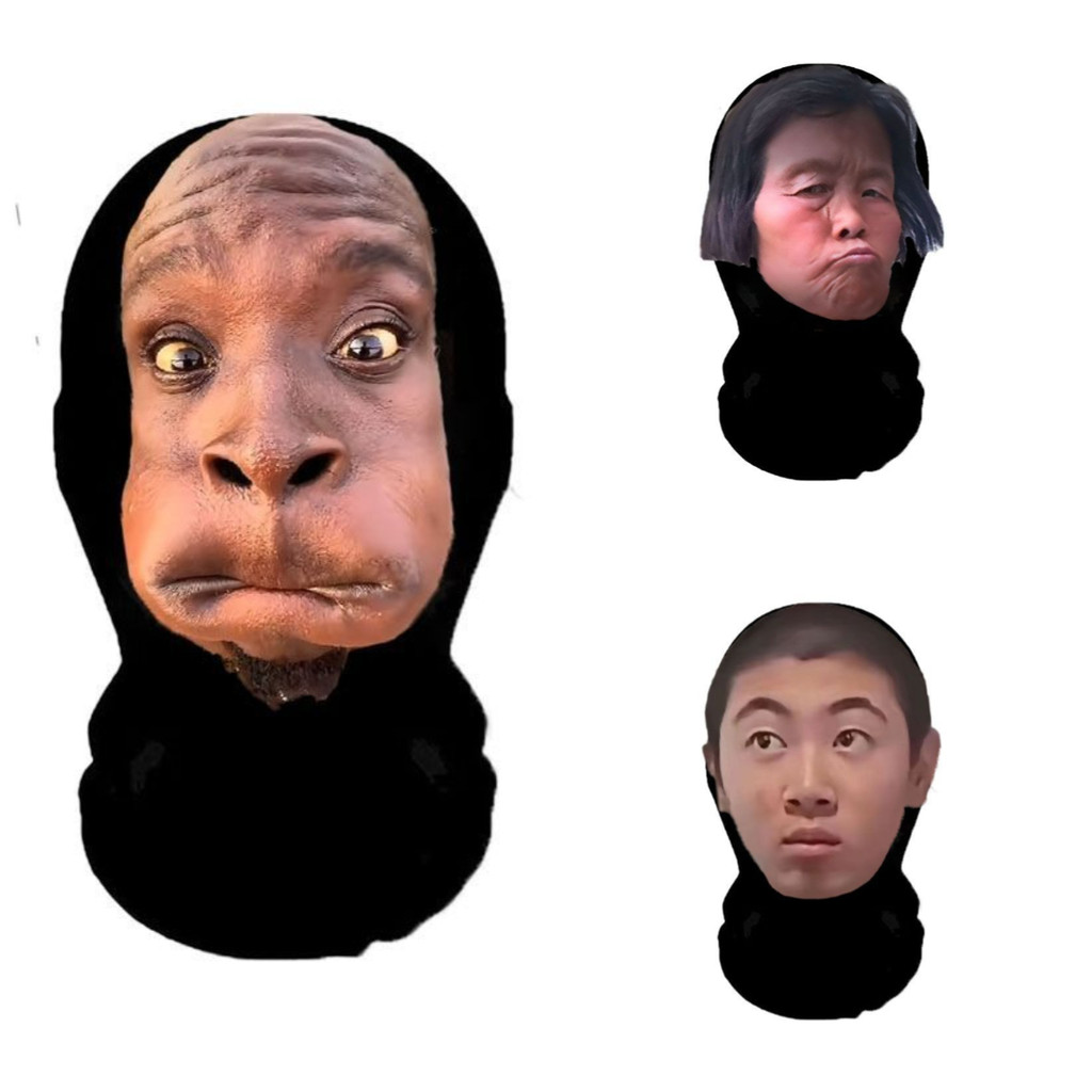 Live-streaming prop masks, funny 3D face parodies, net gauze, cycling ...