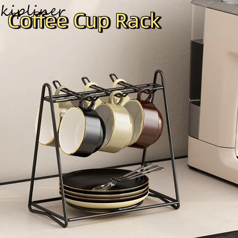 KIPLINER Vertical Coffee Cup Rack, Iron 6 Cups Coffee Cup Holder ...