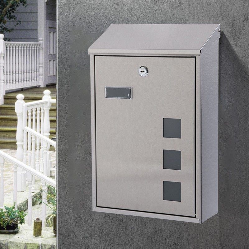 304 Mailbox Outdoor Villa Wall Hanging Stainless Steel Rainproof ...