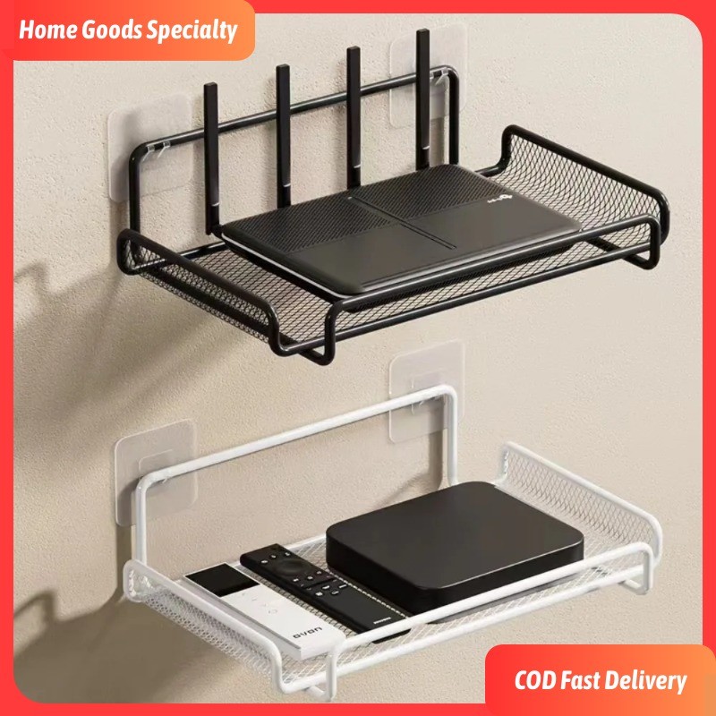 Wall Mounted WiFi Router Hollow Storage Rack Punch-free Multifunctional ...