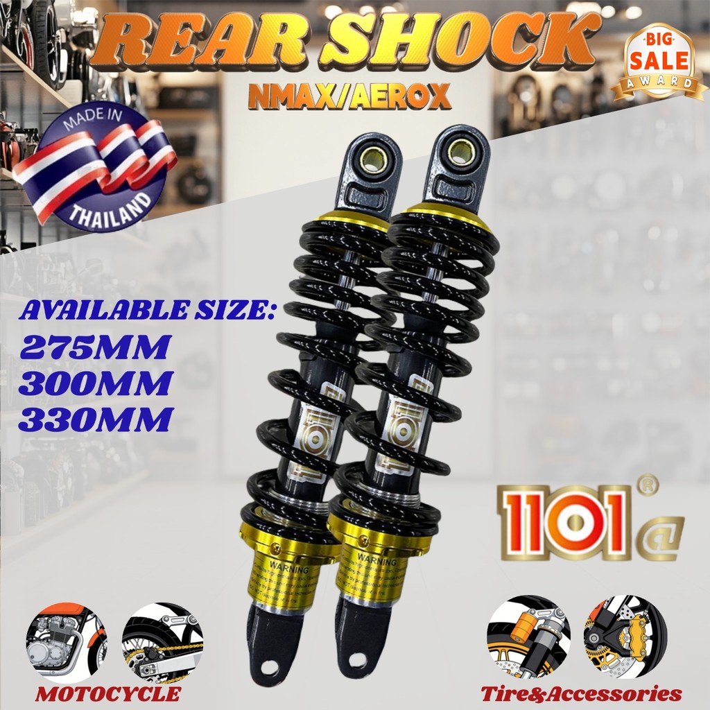 REAR SHOCK NMAX AEROX ADJUSTABLE 1101@ 270MM TO 330MM Free Sticker FOR ...