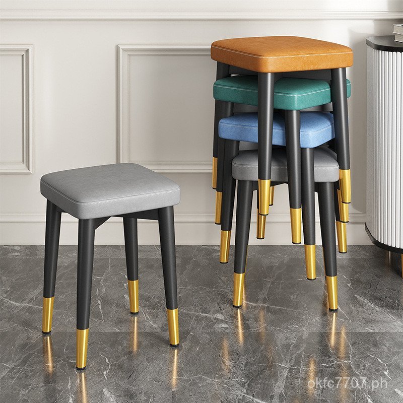 Living Room Fabric Small Low Stool Square Stool Stackable Stool Bench ...