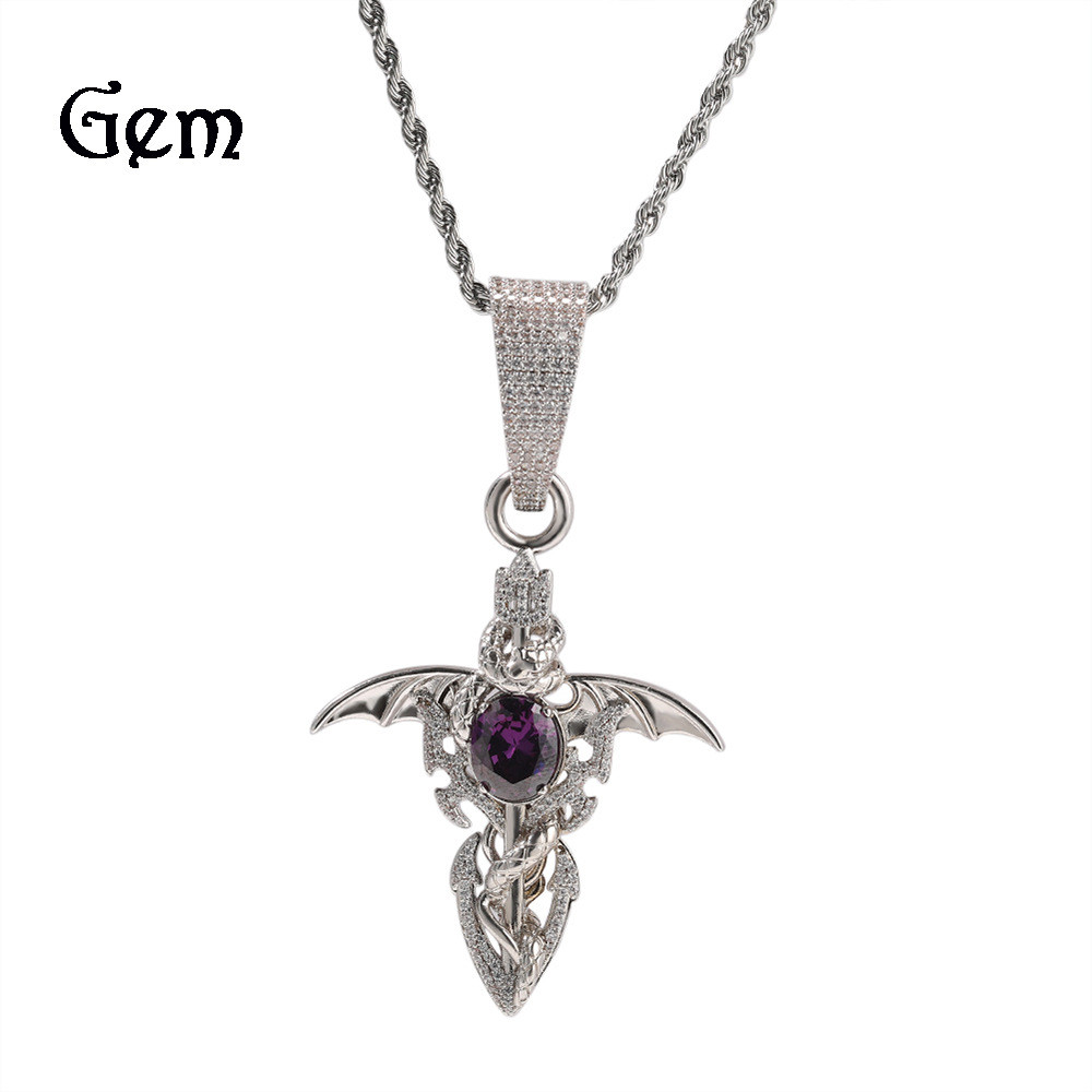 New Devil Hip-Hop Necklace Trendy European and American Versatile Wing ...