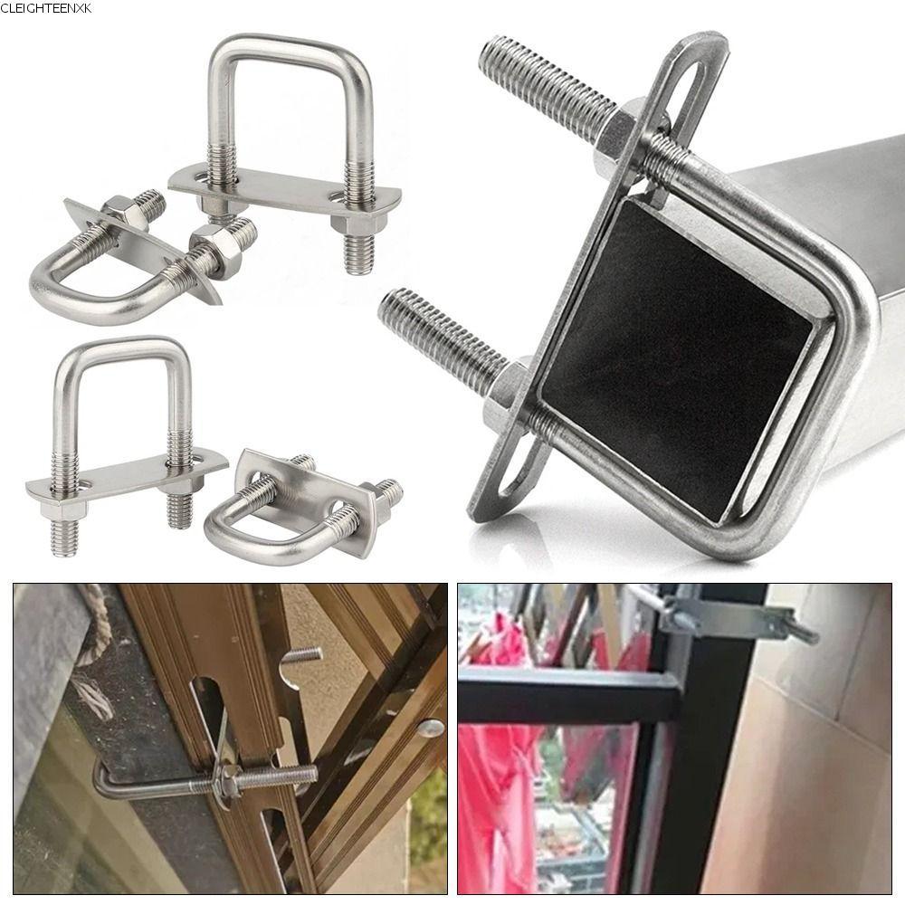 CLEIGHTEEN8H 2Sets Square Clamp, With Baffle Screw Pipe U-clamp, M6 ...