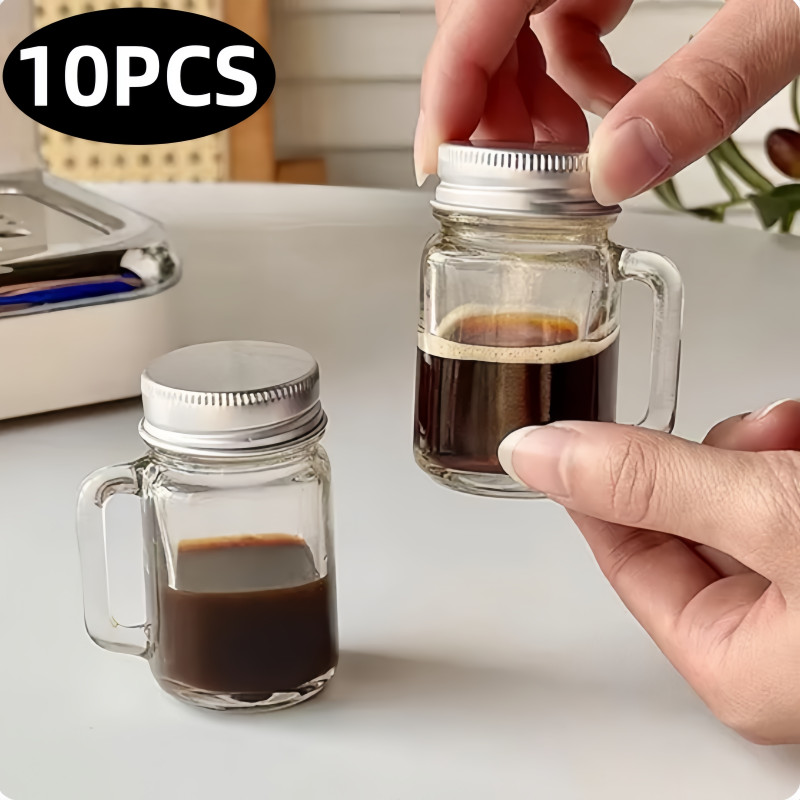 10PCS Mini Cold Extraction Mason Glass with Lid Espresso Liquid Sub ...