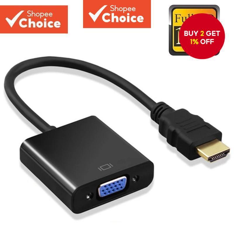 1080P HDMI to VGA Converter with Audio Power Supply HD Cable Adapter ...