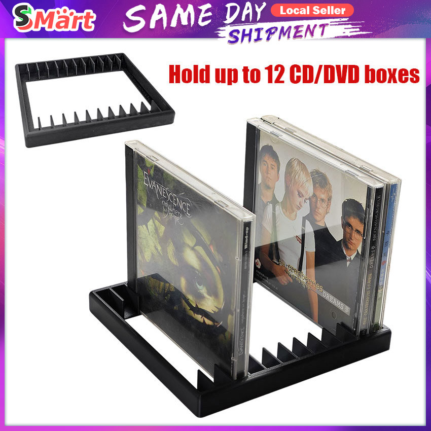 CD Shaped Disc Storage Rack 12 Compartments Desktop Organizer CD DVD ...