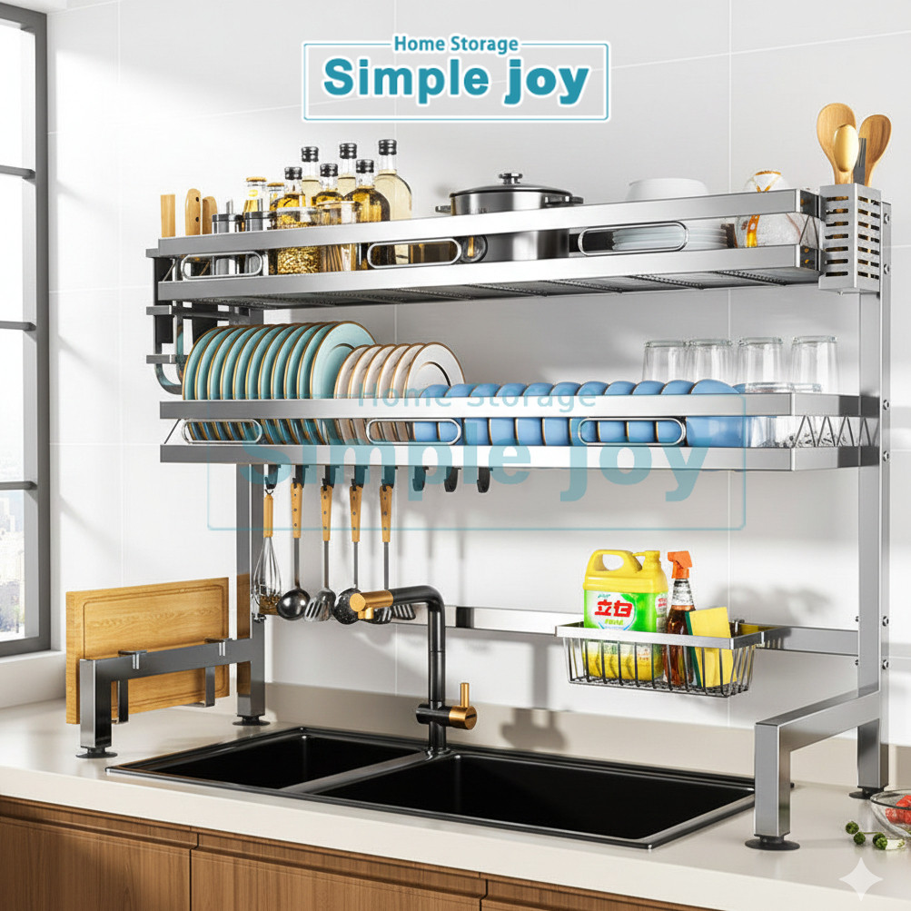 SimpleJoy Stainless Steel 304 Over Sink Dish Rack Dish Drying Rack ...