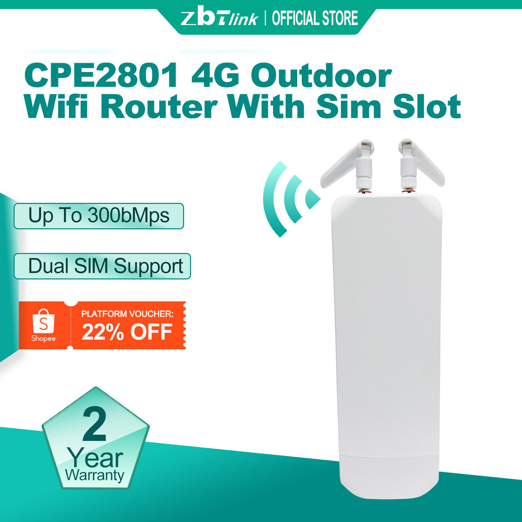 ZBTlink CPE2801 Outdoor Wifi Router With Sim Slot 300Mbps 128MB DDR2 ...