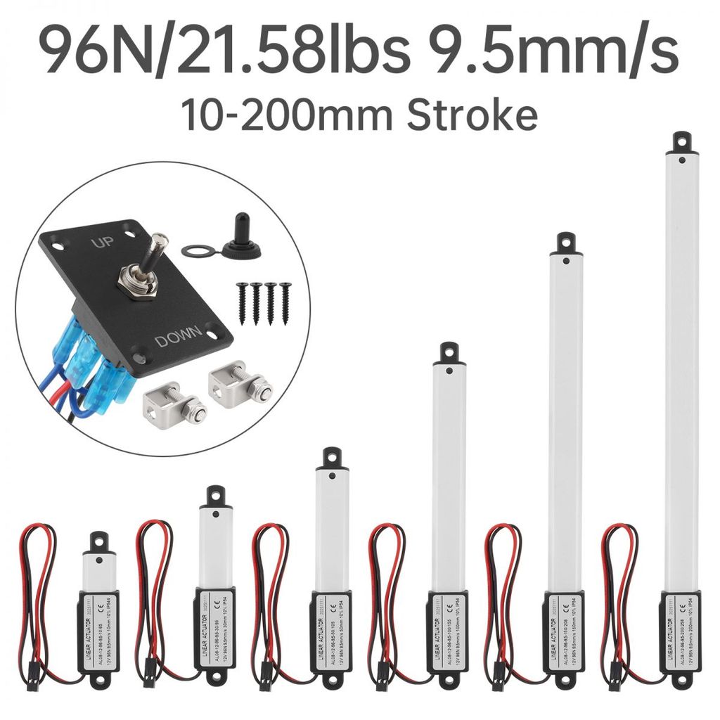 10-200mm Stroke Mini Linear Motion Actuator 9.5mm/s 96N/21.58lbs 12V ...