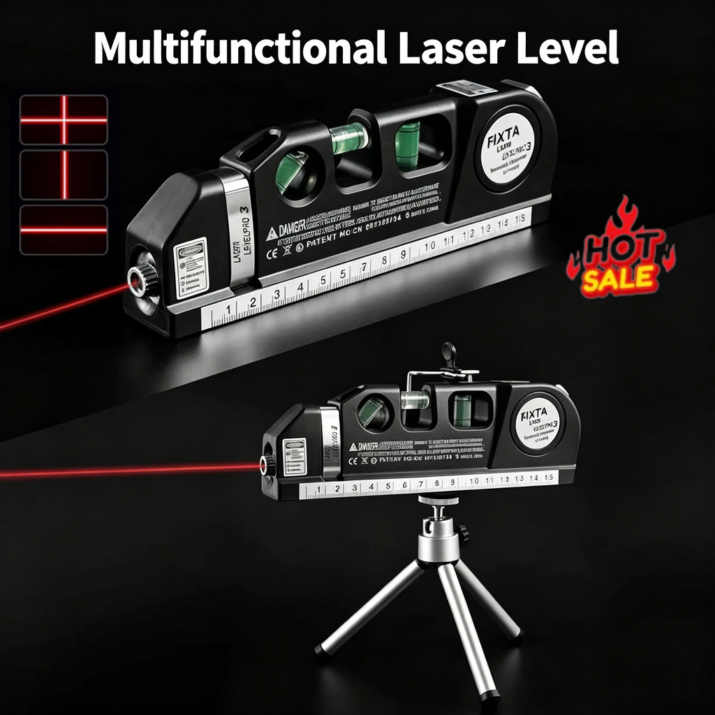 4 in 1 Infrared Laser Level Line Tool, Multipurpose Laser Level Kit ...