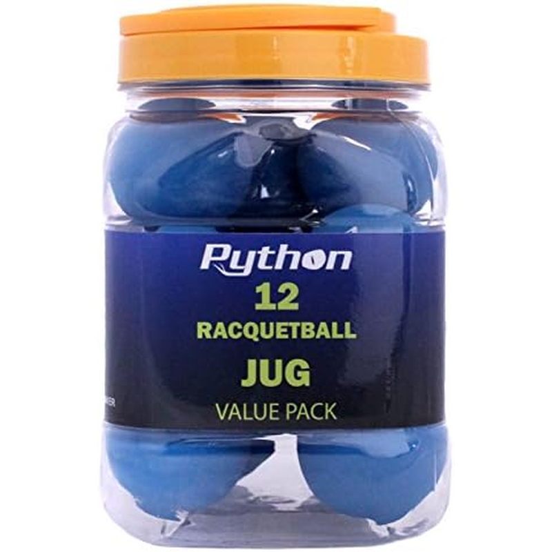 Python Blue Racquetballs (Value Pack - 12 Ball Jug/Standard Color w ...