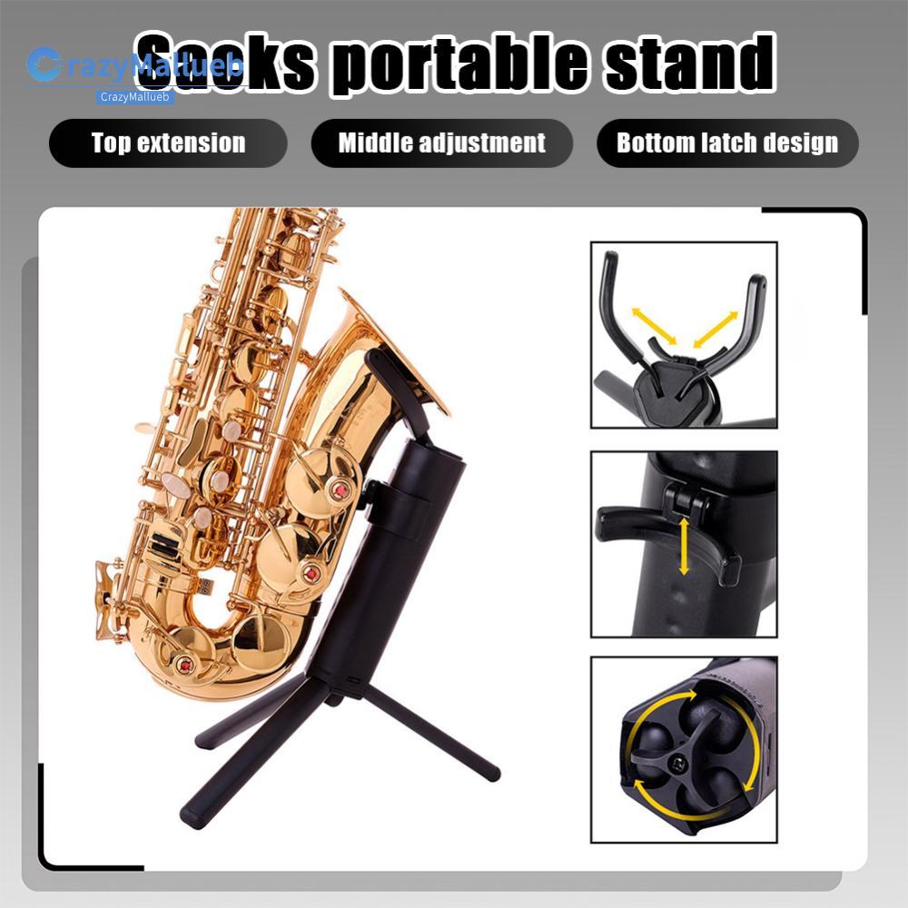 Foldable Portable Alto Sax Stand Adjustable Saxophone Tripod Holder ...