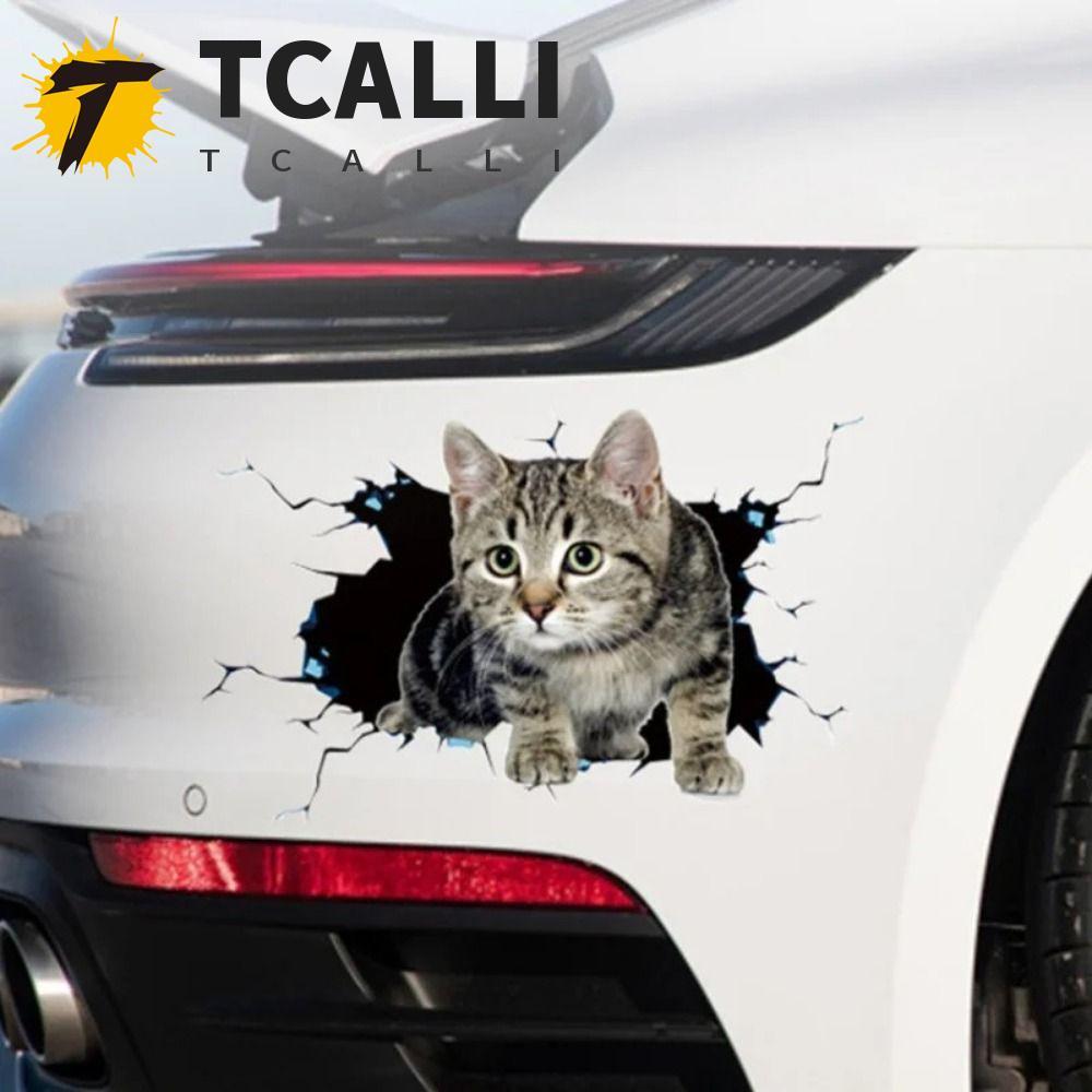 TCALLI Simulation Cats Car Sticker, Universal 3D Cat Car 3D Cat ...