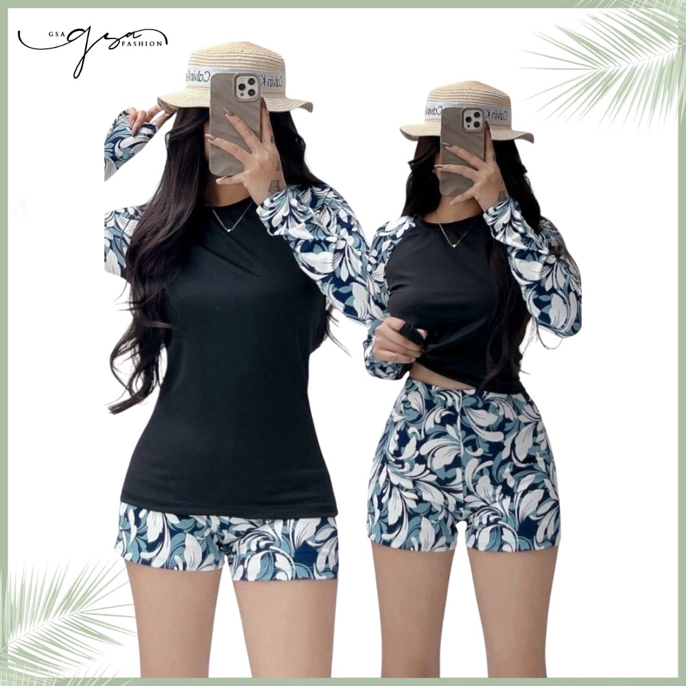 GSA | Lindsey Combi Rush Guard Long Sleeve Top & Short Terno for Women ...