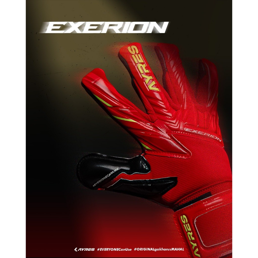 AYRES EXERION RED BLACK - Fingersave Gloves Goalkeeper Football ...