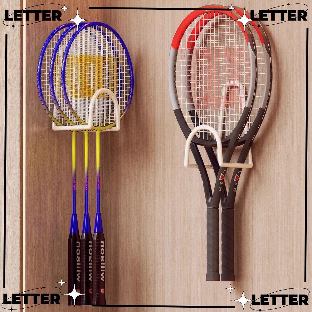 LETTER Badminton Racket Rack, Wall-Mounted Punch Free Tennis Racket ...