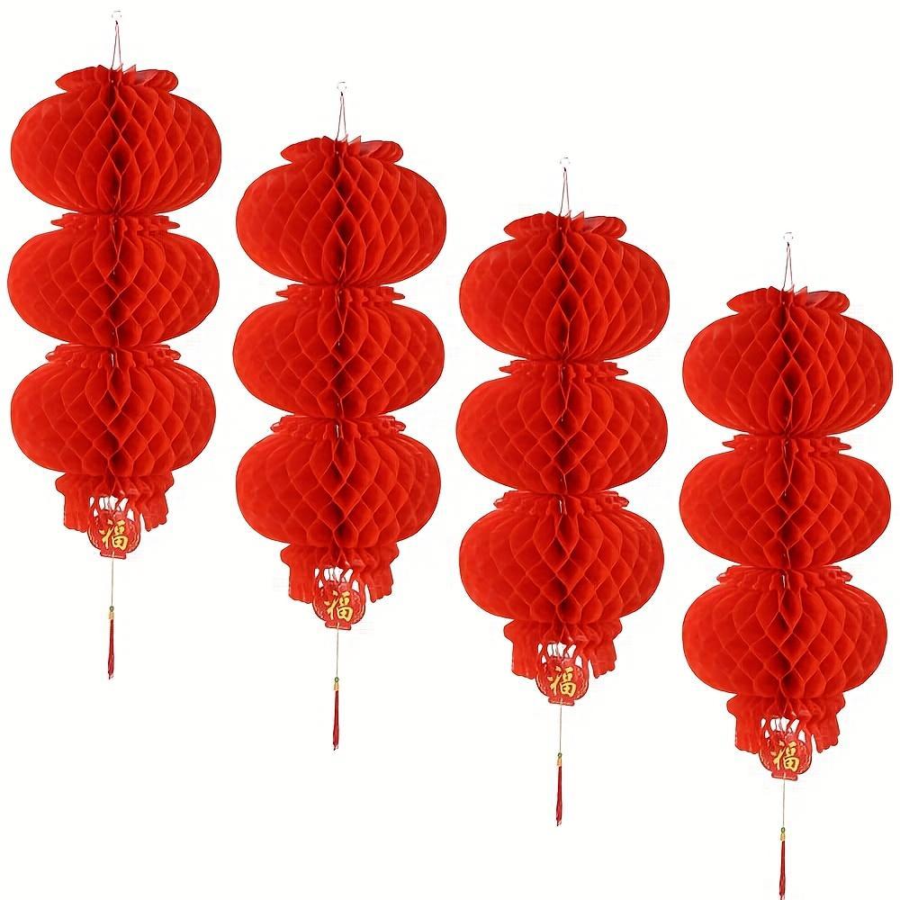 2pcs Red Paper Lantern String Chinese New Year Decoration Hanging ...