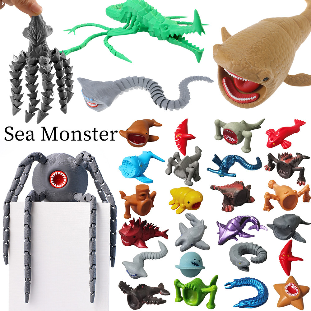 Mini Sea Monster Action Figure Set Brickleback The Bloop Kraken Model ...