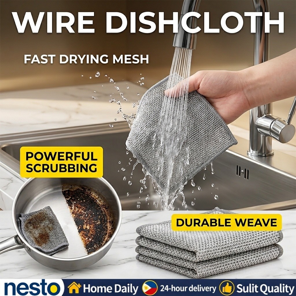 Wire Cleaning Cloth 10pcs for Pot Pan Stove Sink Dishwashing Kitchen ...